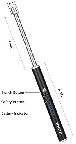 ТОМОЛО Запалка, Запалка За Свеќи На Полнење Полесна Електрична Лачна Запалка Со Флексибилен Врат, Безбедносен Прекинувач ЗА Дисплеј НА