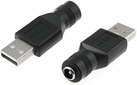 USB До DC Адаптер DGZZI 2PCS USB 2.0 Машки ДО DC 5, 5x2, 1mm Dc ЖЕНСКИ 5V Конектор Полнење Барел Приклучок Адаптер За Напојување За Мали DC Или