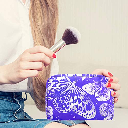 Виолетова Пеперутка Козметичка Патна Торба Со Голем Капацитет Торбичка За Шминка За Повеќекратна Употреба Тоалетна Торба За Тинејџерки Жени