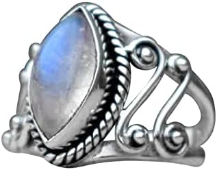 2023 Гроздобер скапоцен камен прстен за прстен за прстен на бел камен бел камен