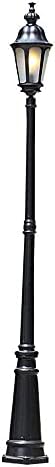 Nzdy Creative Black Finish 2,2m Outdoor Larm Post Lights, европски ретро стил на отворено пост -фенер, единечна водоотпорна глава и