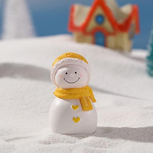 Божиќни минијатурни украси смола мини Божиќни украси Снежен човек Божиќни фигурини Декорација за занаети Снежни глобуси забава Зимска градина