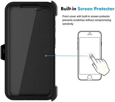 Njjex Солиден Случај За Samsung Galaxy S23 Плус, За Galaxy S23 Плус Случај w/ Појас Клип Футрола, Вграден Заштитник На Екранот Тешки Шок-Отпорни