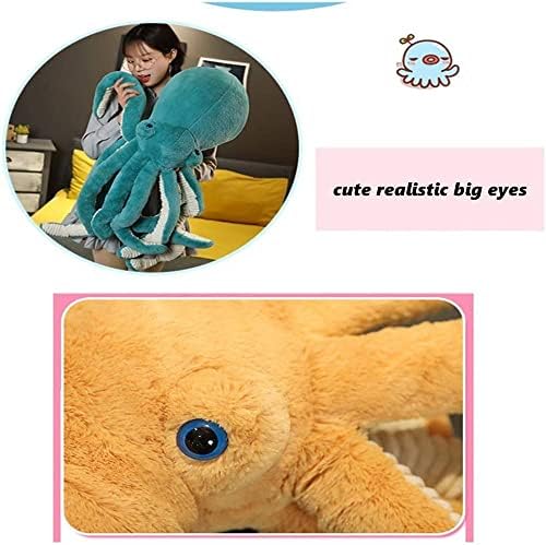 XIYUAN 12 октопод кадифен кукла, симпатична големи очи октопод полнети животни Плишани фигури играчка, мека полнети морски животни кадифен перница