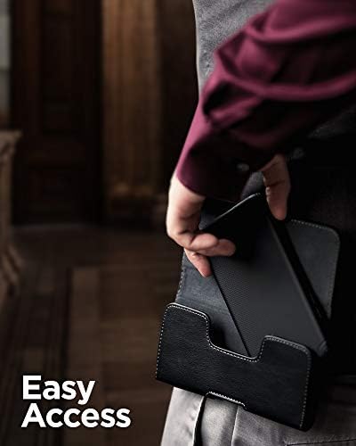 Обвиткана Торбичка Компатибилна Со iPhone 12 Pro Max Футрола-Безбеден Држач За Прицврстување На Ременот Со Магнетно Затворање Pu Кожни Ремени Црни