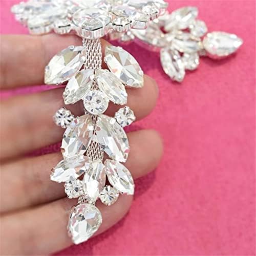 MJWDP стакло шие на Rhinestone Applique Silver Base Rhinestone Brooch Wander Decorts