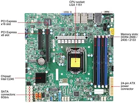 Supermicro MB MBD-X11SCH-LN4F-O S1151 Ci3 Celeron E-2100 C246 128G PCIE mATX