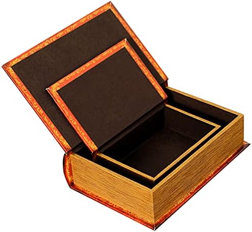 Декоративни кутии за декоративни книги Античка книга Невидлива кутија Цврст и реален сет од дрво од 2