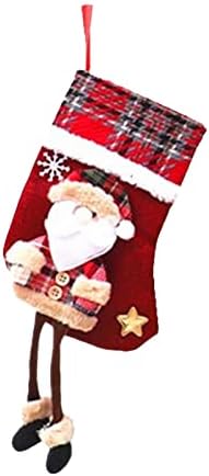 Божиќни украси Божиќни чорапи за приврзоци кукла кукла кукла 3Д постелнина торба долга нога Божиќни чорапи Божиќ украс кристал