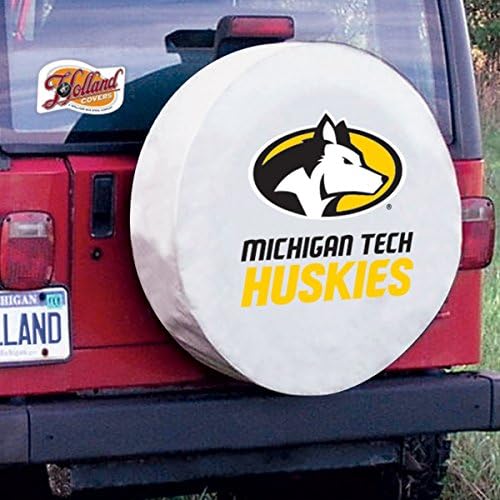 Holland Bar Stool Co. Michigan Tech Huskies Hbs White Vinyl опремена со капаци на гуми за автомобили