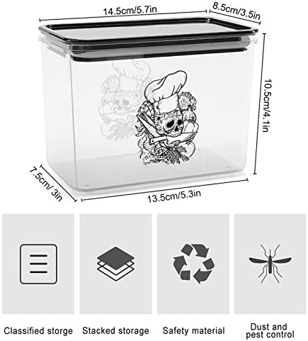 Череп Готвач Оригинален Контејнер За Складирање Храна Пластични Јасни Кутии За Складирање Со Капак За Заптивка