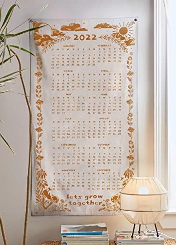 2022 Ѕид Календар - 12 Месеци Ѕид Виси Calетски Календар, Постер Печатење За Таписерија Во Кревет, Канцеларија , Домашен Декор, Новогодишен Подарок Од Лист, Беж