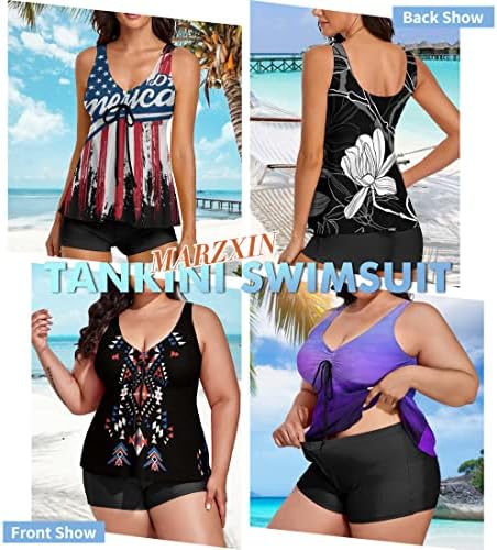 Marzxin 2023 Modest Tankini костими за капење за жени две парчиња Контрола на стомакот за капење за капење на резервоарот за пливање