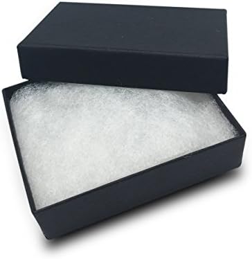 Момци на екранот - картонски кутии за накит со памук - 100 пакувања - мат црно - 32