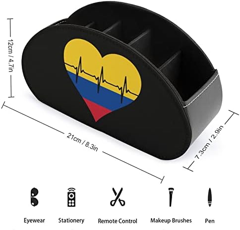 Loveубов Колумбија срцев ритам PU кожа ТВ далечински управувачи на канцеларија за складирање на канцеларија за складирање на кутија