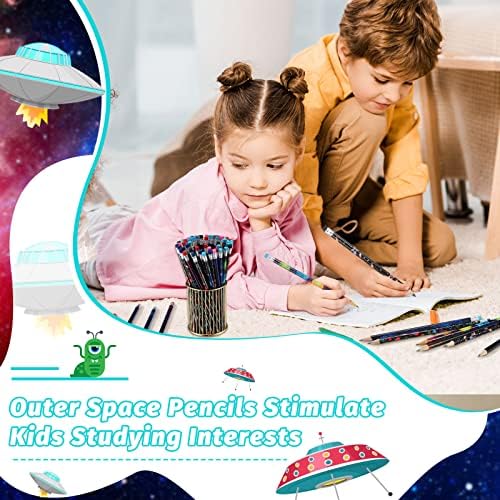 36 Парчиња Вселенски Моливи За Деца Забава Со Вселенска Тема Фаворизира Разновидни Моливи За Планети Галакси Авион Дрвени Моливи Забавни Дизајни Моливи За Пишувањ?