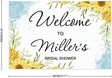 Свадба добредојде знак дрво сончоглед цвет со двојни имиња и датум на свадба бело г -ѓа и г -ѓа земја свадбена декор знак 16x20in