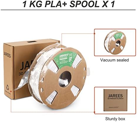 JAREES PLA PLA/PRO Matte Filament 1,75мм, ултра висока цврстина мат плата+ ролна 1kg spool, филамента за печатач со бела PLA 3D