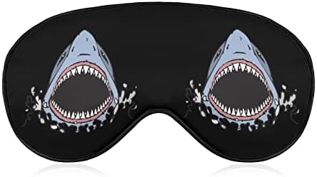 Ајкула заби смешна спиење маска за очи мек заслепено око со прилагодлива лента ноќна очила за мажи за жени