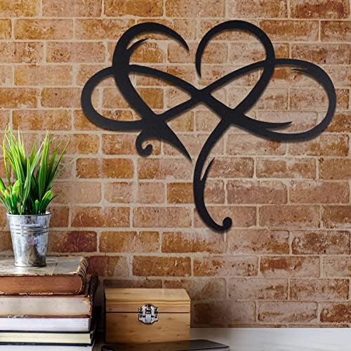 Бесконечност срце метал wallиден декор, loveубовна знак железо уметноста срцева плакета за домашна свадба канцеларија декорација