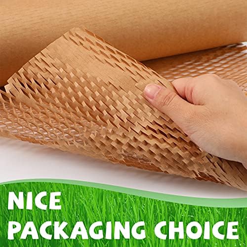 3 листови Крафт за пакување хартија 11,8 инчи x 98 стапки, кафеава обвивка за амортизирање и кревки етикети на налепници се тркалаат заштитна хартија за пакување перни?