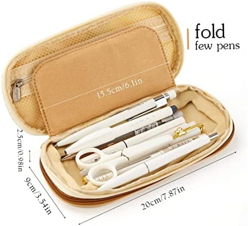 Hlyurlus Expernable Mencil Case, голем капацитет за молив со моливчиња, пенкало торбичка за торбичка за торбичка Организатор на канцелариски материјал шминка козметичка торба з?