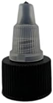 Природни фарми 4 мл чисти шишиња Cosmo BPA - 8 пакувања со празни контејнери за полнење - есенцијални масла - коса - ароматерапија | Црна/природен пресврт Отворено/блиско к