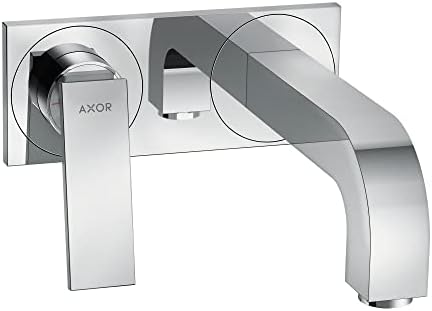 Axor Citterio Modern 1-рачки со 2-дупки со 2-инчен високи wallидови монтирани тапа за бања во четкан црн хром, 39121341