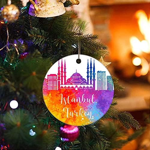 Божиќен украс на Чајан-Турција-Истанбул, украс за новогодишна елка за Божиќни украси на домашен украс порцелански украс Божиќ што виси
