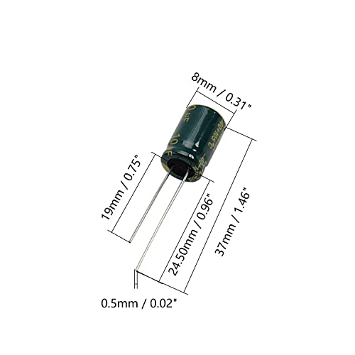 Fielect 80pcs алуминиумски радијален електролитски кондензатор 10UF 400V низок ESR зелена 8x12mm висока струја на бран, ниска импеданса за