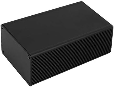 X-Ree 66mmx43mmx110mm Метал дисипација на топлинска кутија радијаторска кутија DIY алатка црна (нова LON0167 66MMX43MMX110MM метал