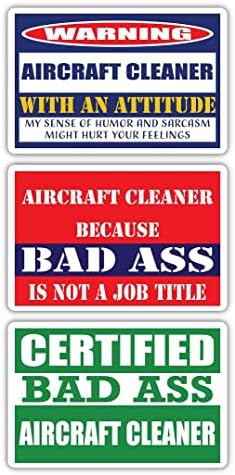Сертифициран чистач на авиони со лош задник со налепници за став | Смешна окупација Идеја за подарок за кариера во работата | 3м винил налепници