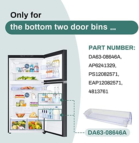 DA63-08646A Forrigerator Door Bin Con Компатибилен со Samsung RT21M6213, RT21M6215, итн., Фрижидер, број на дел: EAP12082571, PS12082571,
