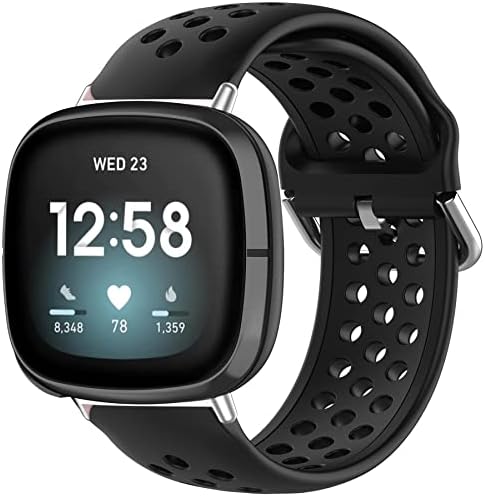 Pailebi Sport Bands компатибилен со Fitbit Versa 3/Fitbit Sense Steps, меки силиконски водоотпорен водоотпорен замена за дишење спортски