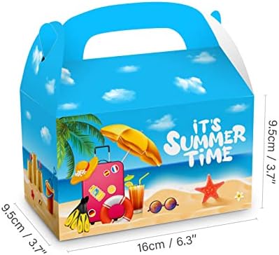 12 Пакет Плажа Партија Корист Третираат Кутии Базен Тема Партија Подарок Кутии За Деца Бонбони Закуска Добрите Кеси Картонски Кутии