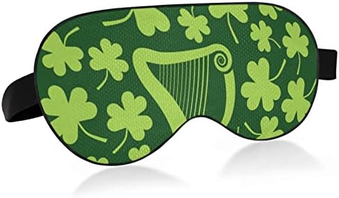 Unisex Sleep Mask Eye Eye Green-Irish-Harps-Harps-ShamRocks Ноќна маска за спиење удобно покритие за сенка на очите
