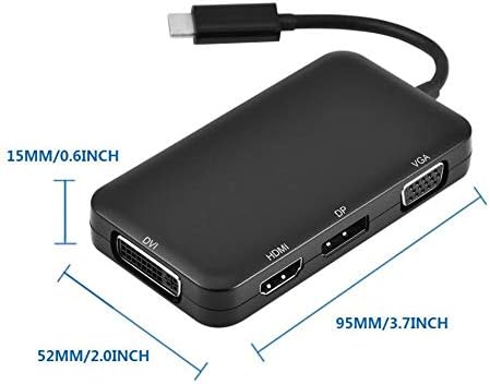 N/A 4-во-1 USB-C 3.1 тип C до DP DVI 4K VGA MultiPort Cable Adapter Converter