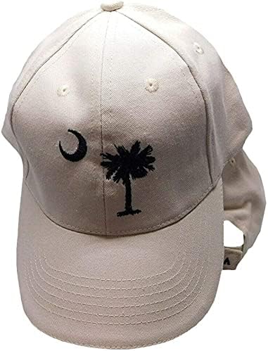 Новости на Флакита извезени светло беж каки јужна Каролина СЦ, палмто полумесечина, капа капа за капа
