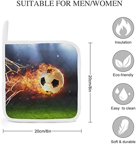 Огнена фудбалска топка во држачи за тенџере за кујни за отпорни на кујна, отпорна на топлина, топли влошки за печење за готвење