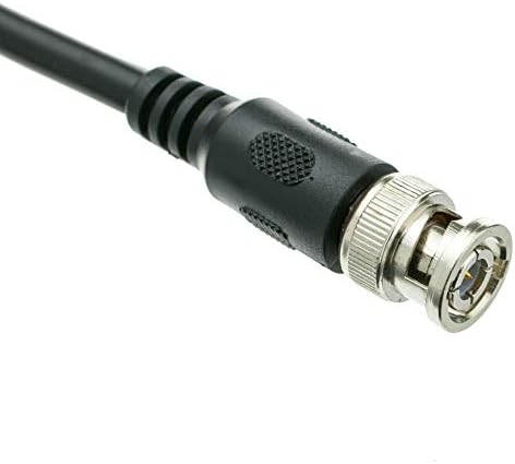 CableWholesale RG59/U Коаксијален кабел, BNC машки до BNC машки конектор коакс кабел за видео, 75 ом, 22 AWG, црна, 3 стапки