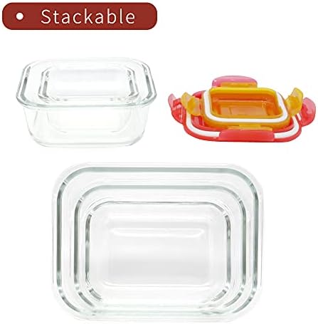 ТИБЛЕН 10 Парчиња Стакло Контејнери За Складирање Храна-Херметички &засилувач; Истекување На Ручек Кутии Со Предвремени Капаци За Заклучување-Оброк