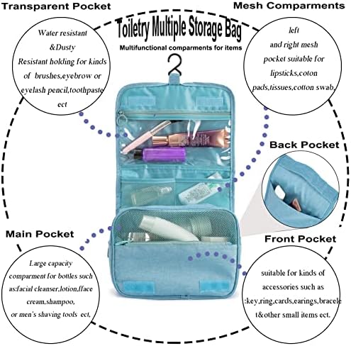 L&засилувач; FY Патување Тоалет Торба За Жени, Патување Големина Тоалети Торба Со Кука, Козметички Шминка Организаторот Патување
