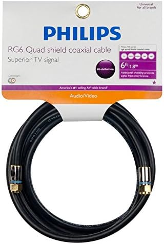 Philips SDW5202H/17 Quad-Shield RG6 6-метри Коаксијален кабел