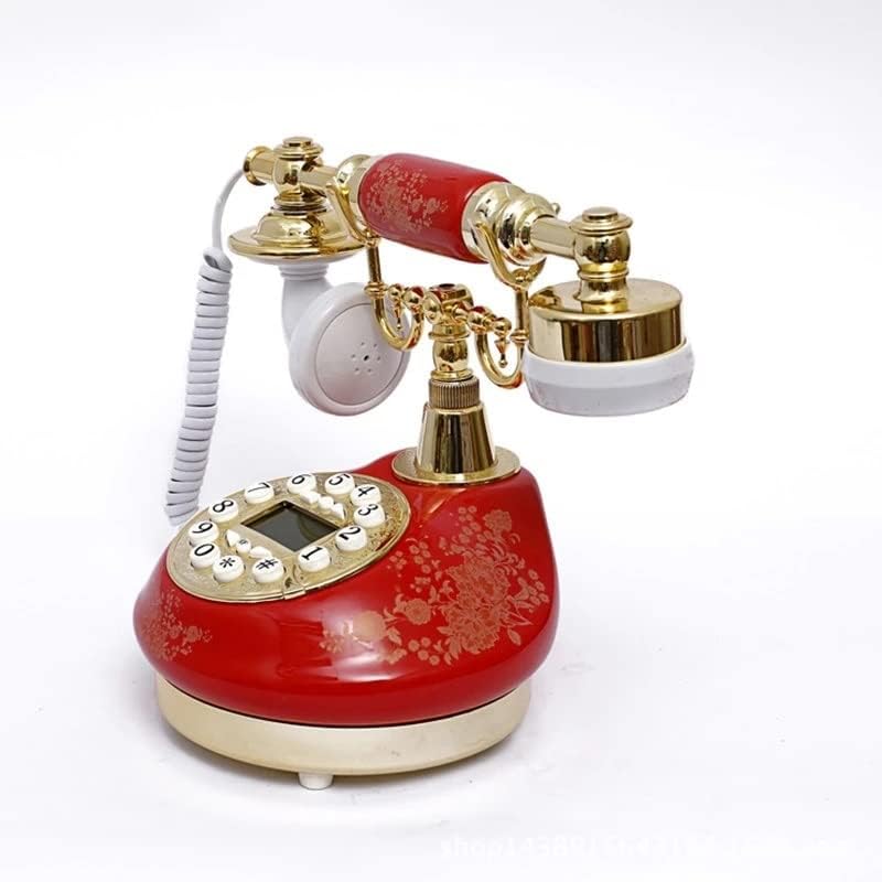 ZSEDP антички телефонски фиксни фиксни старомодни телефони со копче, LCD дисплеј класичен керамички ретро телефон