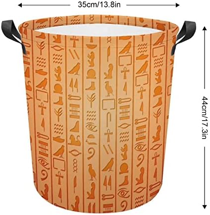 Египетски Хиероглифи Кошница За Перење Склопувачка Висока Облека Попречува Со Рачки Торба За Складирање