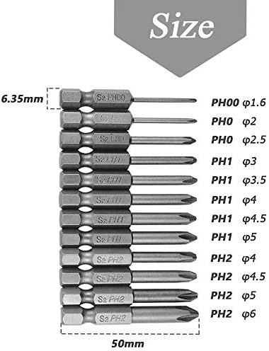 Mesee 12pcs Магнетни Филипс Шрафцигер Малку Во собата со 1/4-инчен Шестоаголник Стебло Крст Главата Завртка Возачот Битови Вежба Алатка