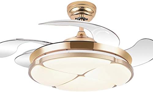 Модерни вентилатори на таванот со светло за приврзоци за ламби 42 инчи 4 лисја модерна невидлива вентилаторска светло трпезарија Фан,