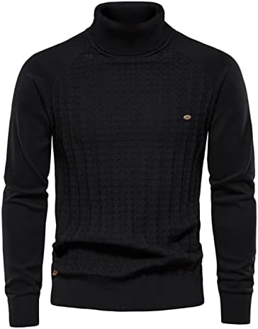Џемпери за желки од Xiaxogool, обичен џемпер за мажи тенок вклопуваат основни врвови плетени термички кабел за кабел за плетенка плетена