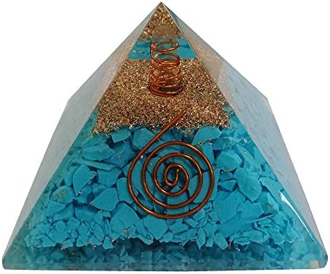 Оргон пирамида Голем тиркизен кристален генератор на енергија ЕМФ Заштита за заздравување на медитација