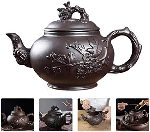 Doitool Кинески чај сет на стоптоп котел чај чај сад виолетова глинена чај сет котел гроздобер ретро кунг фу чајник Зиша глина керамика тенџере